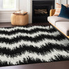 Piper Looms Chantille Chevron ACN880 Black Machine Washable Area Rug Lifestyle Image Feature
