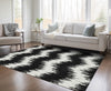 Piper Looms Chantille Chevron ACN880 Black Machine Washable Area Rug Lifestyle Image Feature