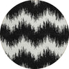 Piper Looms Chantille Chevron ACN880 Black Machine Washable Area Rug Round Main Image