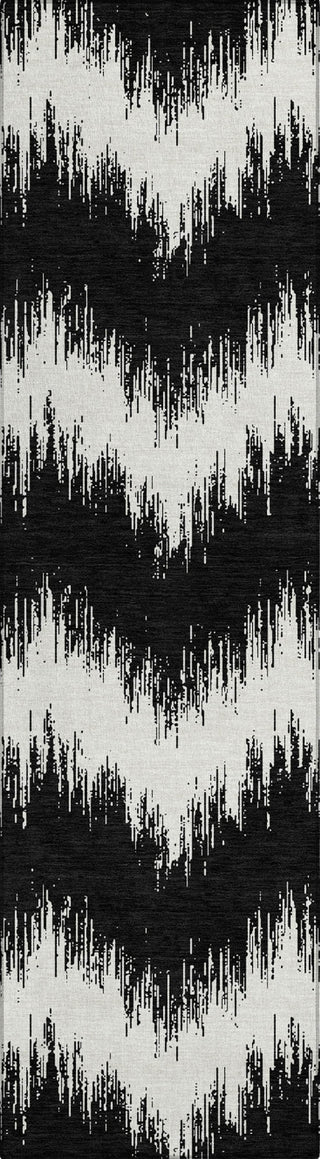 Piper Looms Chantille Chevron ACN880 Black Machine Washable Area Rug Runner Main Image