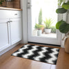 Piper Looms Chantille Chevron ACN880 Black Machine Washable Area Rug Scatter Lifestyle Image Feature
