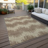 Piper Looms Chantille Chevron ACN880 Brown Machine Washable Area Rug Outdoor Lifestyle Image Feature