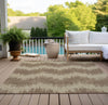 Piper Looms Chantille Chevron ACN880 Brown Machine Washable Area Rug Outdoor Lifestyle Image Feature