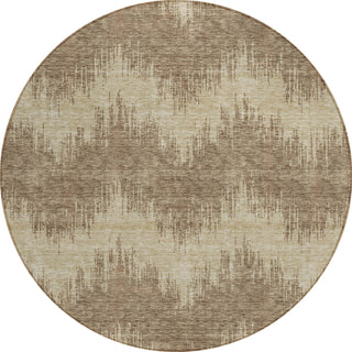 Piper Looms Chantille Chevron ACN880 Brown Machine Washable Area Rug Round Main Image