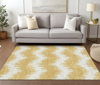 Piper Looms Chantille Chevron ACN880 Gold Machine Washable Area Rug Lifestyle Image Feature