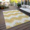 Piper Looms Chantille Chevron ACN880 Gold Machine Washable Area Rug Outdoor Lifestyle Image Feature