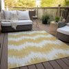 Piper Looms Chantille Chevron ACN880 Gold Machine Washable Area Rug Outdoor Lifestyle Image Feature