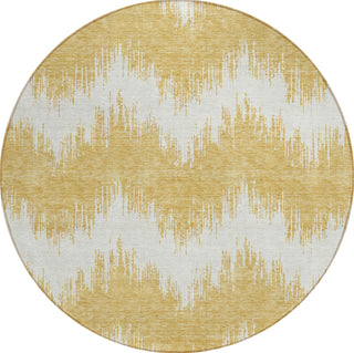 Piper Looms Chantille Chevron ACN880 Gold Machine Washable Area Rug Round Main Image