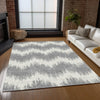 Piper Looms Chantille Chevron ACN880 Gray Machine Washable Area Rug Lifestyle Image Feature