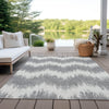 Piper Looms Chantille Chevron ACN880 Gray Machine Washable Area Rug Outdoor Lifestyle Image Feature