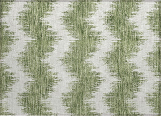 Piper Looms Chantille Chevron ACN880 Green Machine Washable Area Rug Scatter Main Image