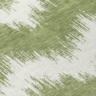 Piper Looms Chantille Chevron ACN880 Green Machine Washable Area Rug Swatch Image