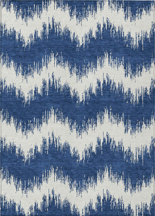 Piper Looms Chantille Chevron ACN880 Navy Machine Washable Area Rug main image