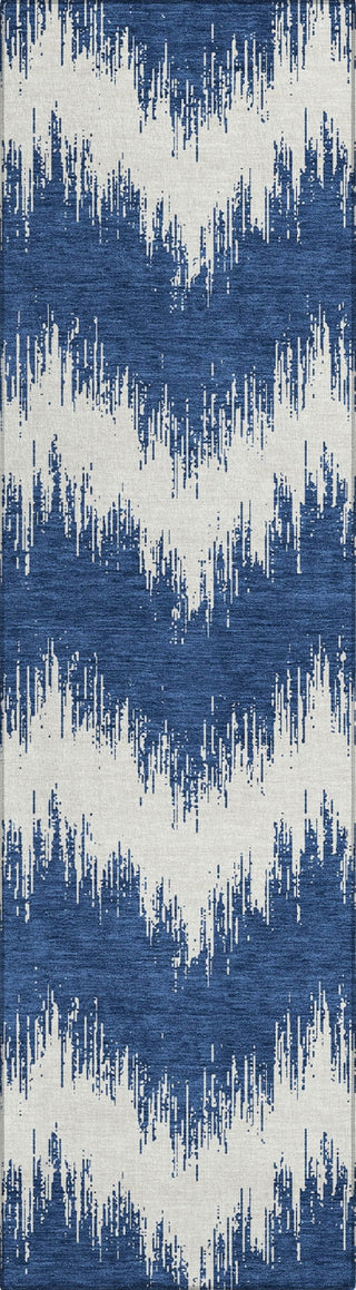 Piper Looms Chantille Chevron ACN880 Navy Machine Washable Area Rug Runner Main Image