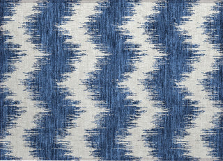 Piper Looms Chantille Chevron ACN880 Navy Machine Washable Area Rug Scatter Main Image