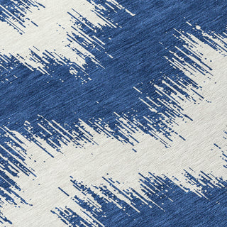 Piper Looms Chantille Chevron ACN880 Navy Machine Washable Area Rug Swatch Image