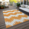 Piper Looms Chantille Chevron ACN880 Orange Machine Washable Area Rug Outdoor Lifestyle Image Feature