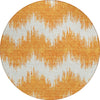 Piper Looms Chantille Chevron ACN880 Orange Machine Washable Area Rug Round Main Image