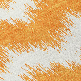 Piper Looms Chantille Chevron ACN880 Orange Machine Washable Area Rug Swatch Image
