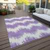 Piper Looms Chantille Chevron ACN880 Purple Machine Washable Area Rug Outdoor Lifestyle Image Feature