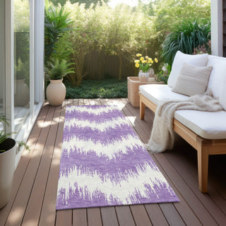 Piper Looms Chantille Chevron ACN880 Purple Machine Washable Area Rug Runner Outdoor Lifestyle Image Feature