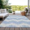 Piper Looms Chantille Chevron ACN880 Sky Machine Washable Area Rug Outdoor Lifestyle Image Feature