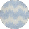 Piper Looms Chantille Chevron ACN880 Sky Machine Washable Area Rug Round Main Image