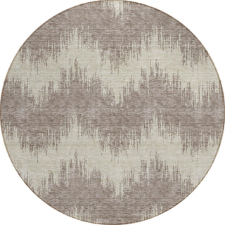 Piper Looms Chantille Chevron ACN880 Taupe Machine Washable Area Rug Round Main Image