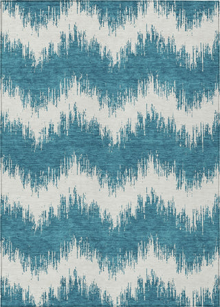 Piper Looms Chantille Chevron ACN880 Teal Machine Washable Area Rug main image