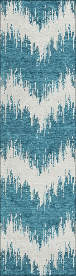 Piper Looms Chantille Chevron ACN880 Teal Machine Washable Area Rug Runner Main Image