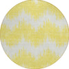 Piper Looms Chantille Chevron ACN880 Yellow Machine Washable Area Rug Round Main Image