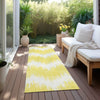 Piper Looms Chantille Chevron ACN880 Yellow Machine Washable Area Rug Runner Outdoor Lifestyle Image Feature