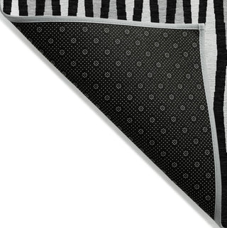 Piper Looms Chantille Diamonds ACN881 Black Machine Washable Area Rug Backing Image