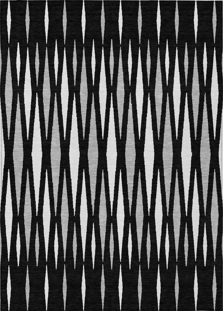 Piper Looms Chantille Diamonds ACN881 Black Machine Washable Area Rug main image