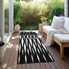 Piper Looms Chantille Diamonds ACN881 Black Machine Washable Area Rug Runner Outdoor Lifestyle Image Feature