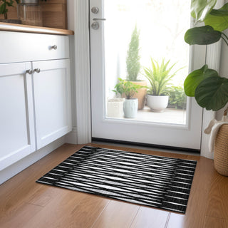 Piper Looms Chantille Diamonds ACN881 Black Machine Washable Area Rug Scatter Lifestyle Image Feature