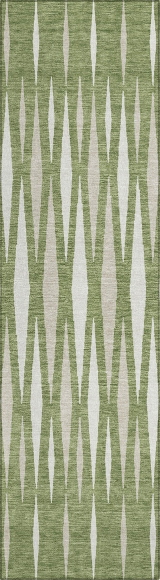 Piper Looms Chantille Diamonds ACN881 Green Machine Washable Area Rug Runner Main Image