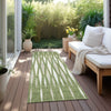 Piper Looms Chantille Diamonds ACN881 Green Machine Washable Area Rug Runner Outdoor Lifestyle Image Feature