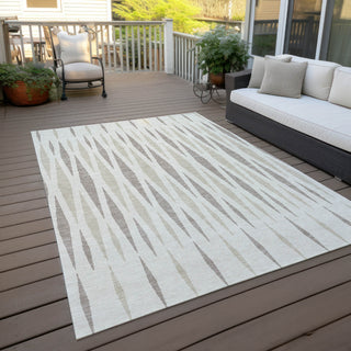 Piper Looms Chantille Diamonds ACN881 Ivory Machine Washable Area Rug Outdoor Lifestyle Image Feature