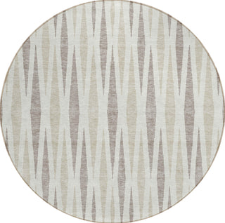 Piper Looms Chantille Diamonds ACN881 Ivory Machine Washable Area Rug Round Main Image