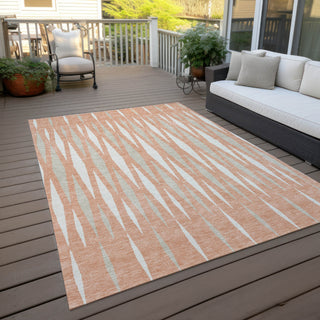 Piper Looms Chantille Diamonds ACN881 Salmon Machine Washable Area Rug Outdoor Lifestyle Image Feature