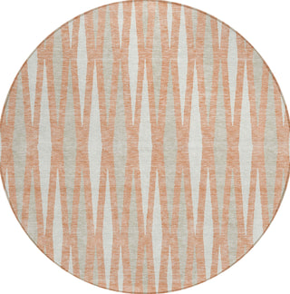 Piper Looms Chantille Diamonds ACN881 Salmon Machine Washable Area Rug Round Main Image