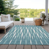 Piper Looms Chantille Diamonds ACN881 Teal Machine Washable Area Rug Outdoor Lifestyle Image Feature