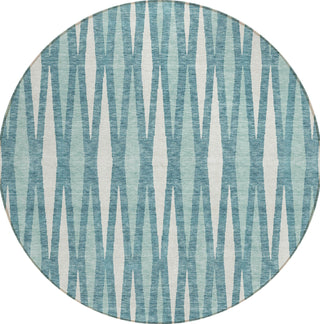 Piper Looms Chantille Diamonds ACN881 Teal Machine Washable Area Rug Round Main Image