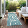 Piper Looms Chantille Diamonds ACN881 Teal Machine Washable Area Rug Runner Outdoor Lifestyle Image Feature
