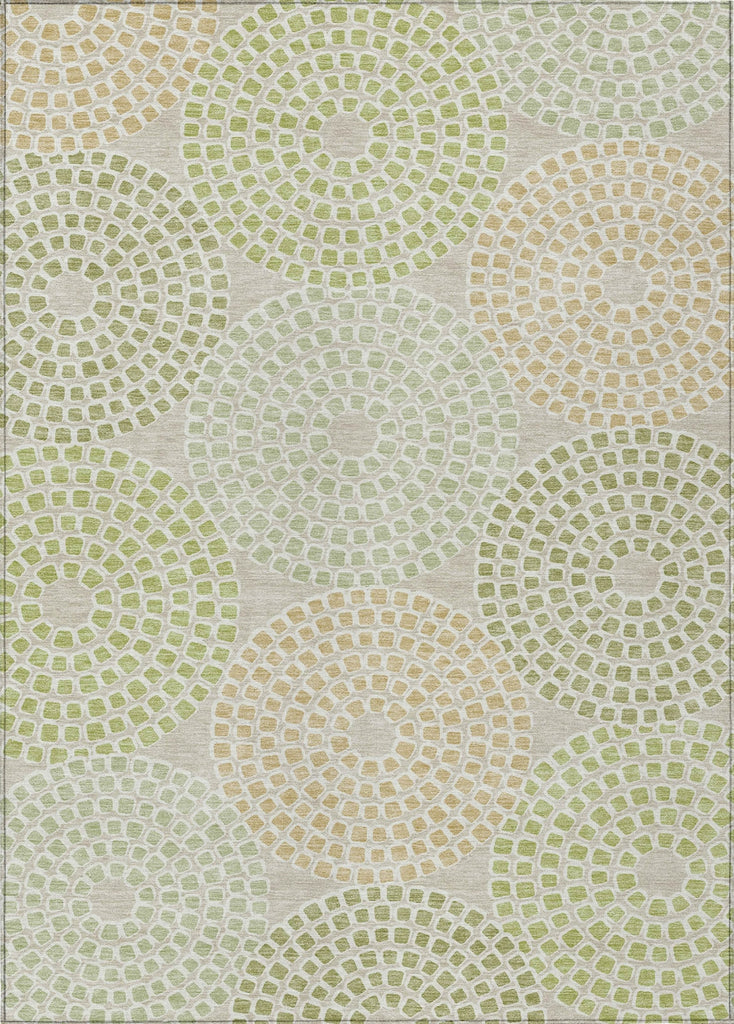 Piper Looms Chantille Circles ACN882 Aloe Machine Washable Area Rug main image