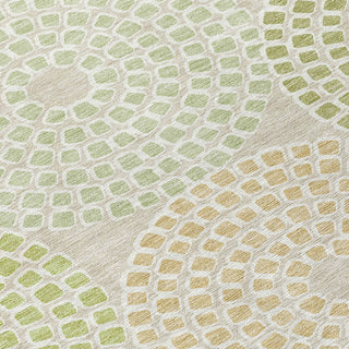 Piper Looms Chantille Circles ACN882 Aloe Machine Washable Area Rug Swatch Image