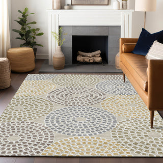 Piper Looms Chantille Circles ACN882 Beige Machine Washable Area Rug Lifestyle Image Feature