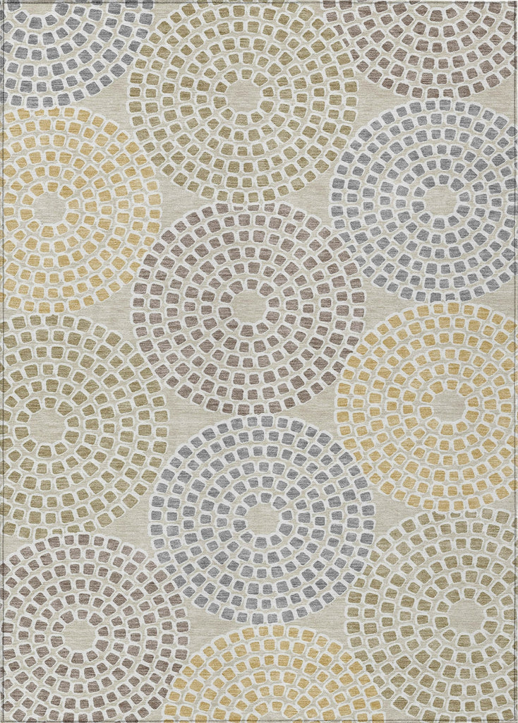 Piper Looms Chantille Circles ACN882 Beige Machine Washable Area Rug main image