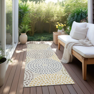 Piper Looms Chantille Circles ACN882 Beige Machine Washable Area Rug Runner Outdoor Lifestyle Image Feature